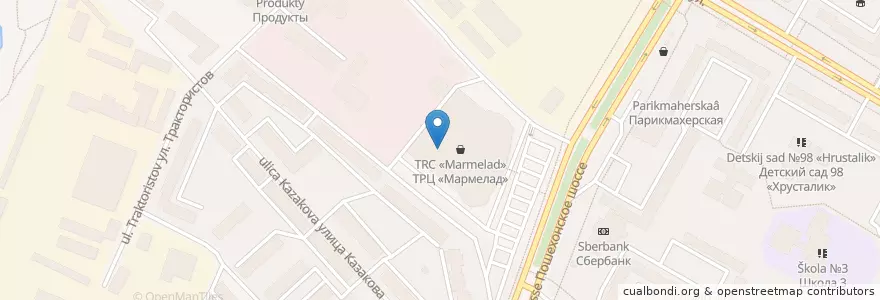 Mapa de ubicacion de СинемаПарк en Russie, District Fédéral Du Nord-Ouest, Oblast De Vologda, Вологодский Район, Городской Округ Вологда.