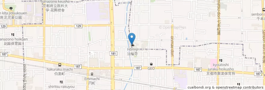 Mapa de ubicacion de 法輪寺 en اليابان, 京都府, 京都市, 中京区.