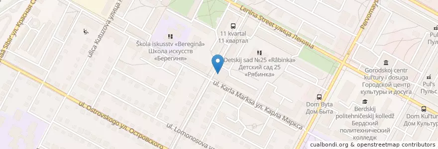 Mapa de ubicacion de Наш дворик en ロシア, シベリア連邦管区, ノヴォシビルスク州, ベルツク管区.
