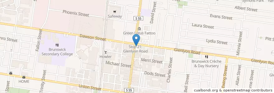Mapa de ubicacion de Brunswick Dental Group en 澳大利亚, 维多利亚州, City Of Moreland.