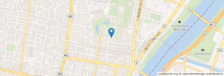 Mapa de ubicacion de 大黒屋 en Japonya, 東京都, 台東区.