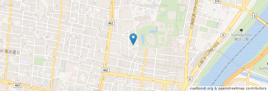 Mapa de ubicacion de 天ぷら 天藤 en 日本, 東京都, 台東区.