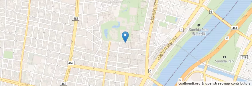 Mapa de ubicacion de ひょうたん en Japonya, 東京都, 台東区.