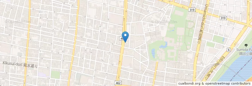 Mapa de ubicacion de 浅草二丁目食堂 (Nichome-shokudo) en 日本, 東京都, 台東区.