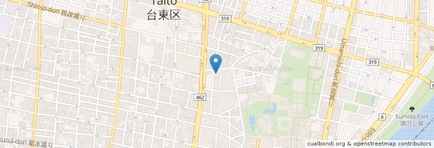 Mapa de ubicacion de 浅草シネマ en 日本, 東京都, 台東区.