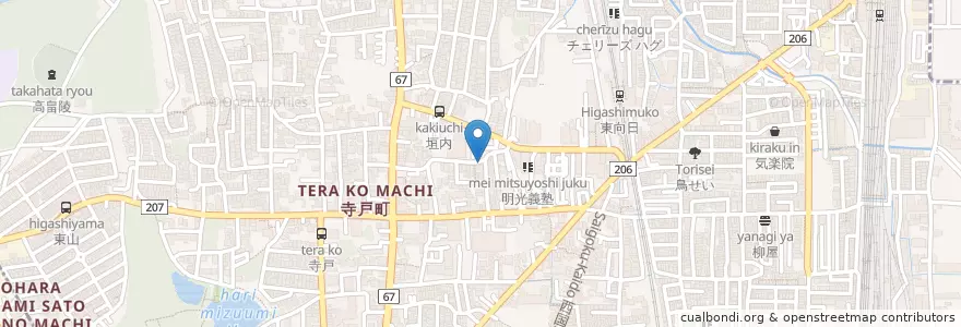 Mapa de ubicacion de あきら接骨院 en Япония, Киото, Муко.