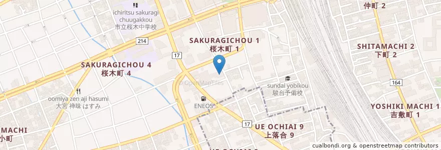 Mapa de ubicacion de 安楽寺 en اليابان, 埼玉県, さいたま市, 大宮区.