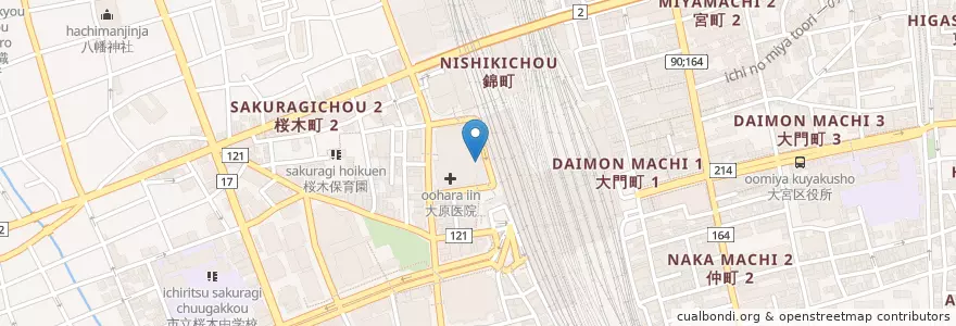 Mapa de ubicacion de 名門会 en Giappone, Prefettura Di Saitama, さいたま市, 大宮区.