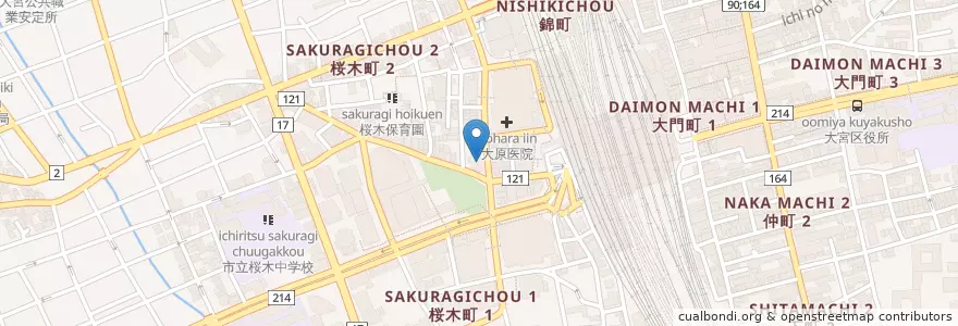 Mapa de ubicacion de 栄光ゼミナール en Japão, 埼玉県, さいたま市, 大宮区.