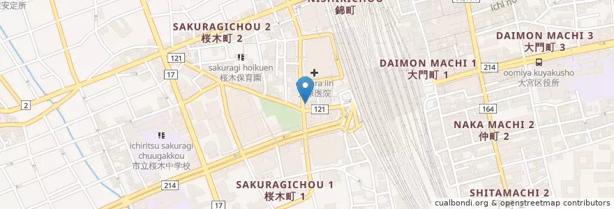 Mapa de ubicacion de マクドナルド en Japan, 埼玉県, さいたま市, 大宮区.