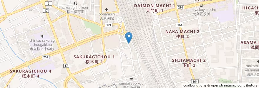 Mapa de ubicacion de パチンコことぶき en Japonya, 埼玉県, さいたま市, 大宮区.