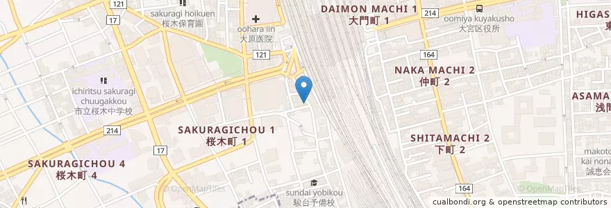 Mapa de ubicacion de 日高屋 en ژاپن, 埼玉県, さいたま市, 大宮区.