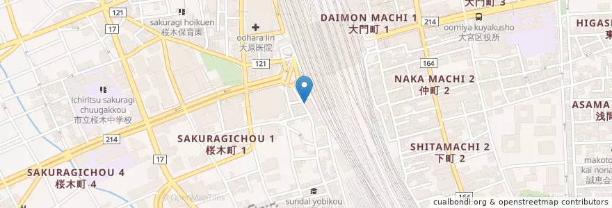 Mapa de ubicacion de 豚骨らーめん福の軒 en Japonya, 埼玉県, さいたま市, 大宮区.