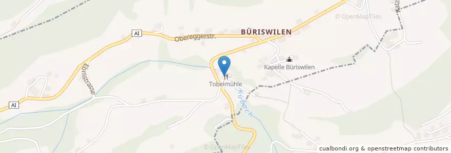 Mapa de ubicacion de Tobelmühle en 瑞士, Sankt Gallen, Appenzell Innerrhoden, Oberegg.