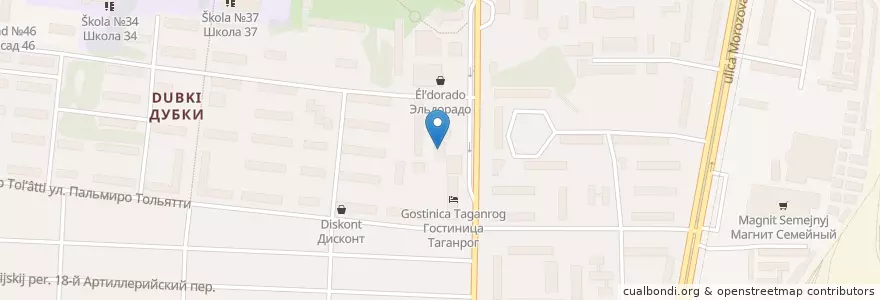 Mapa de ubicacion de КиноНЕО en 俄罗斯/俄羅斯, 南部联邦管区, 罗斯托夫州, Городской Округ Таганрог.
