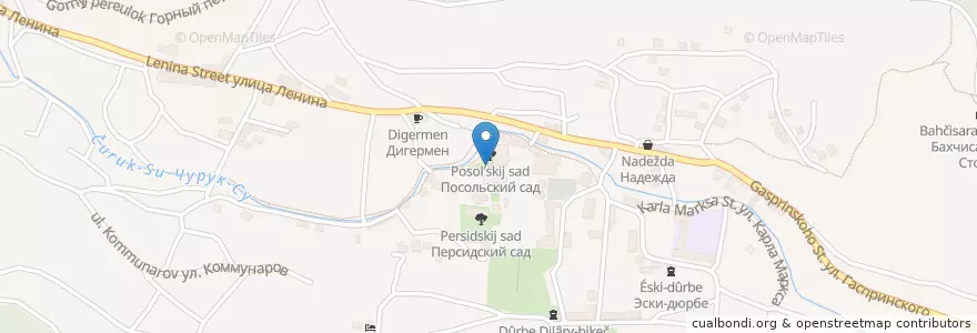 Mapa de ubicacion de Фонтан Слёз en روسيا, منطقة فيدرالية جنوبية, جمهورية القرم ذاتية الحكم, جمهورية القرم, مقاطعة باختشيساراي, مستوطنة باختشيساراي الحضرية.
