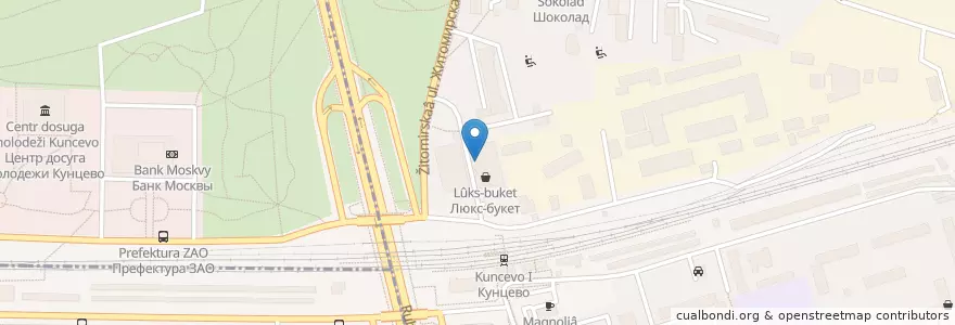 Mapa de ubicacion de Кофе Хауз en Rusia, Distrito Federal Central, Москва, Западный Административный Округ, Район Фили-Давыдково.