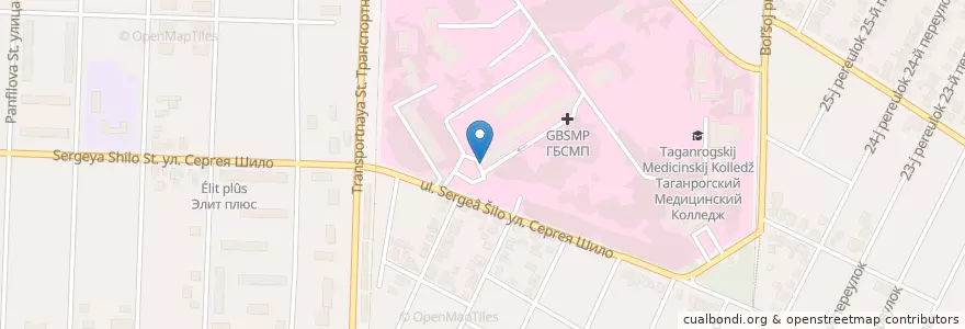 Mapa de ubicacion de Приёмное отделение en ロシア, 南部連邦管区, ロストフ州, Городской Округ Таганрог.