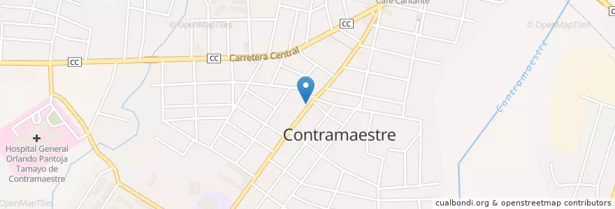 Mapa de ubicacion de Ciudad de Contramaestre en 쿠바, Santiago De Cuba, Contramaestre, Ciudad De Contramaestre.