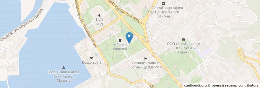 Mapa de ubicacion de Central Park en Rusya Federasyonu, Южный Федеральный Округ, Krasnodar Krayı, Городской Округ Сочи.