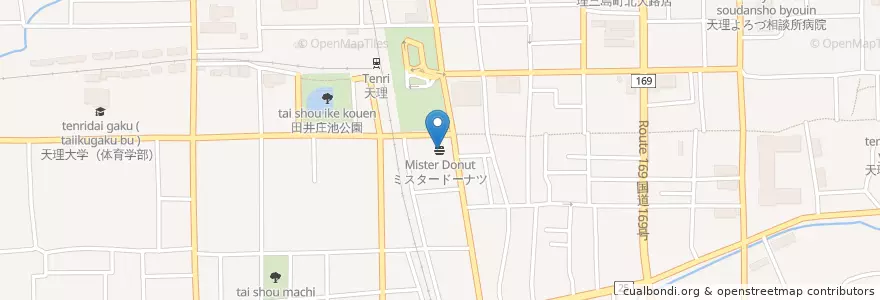 Mapa de ubicacion de Mister Donut en Japan, Nara Prefecture, Tenri.