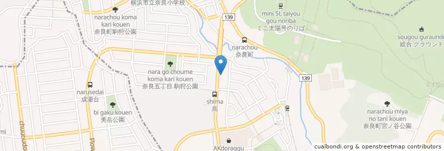 Mapa de ubicacion de モスバーガー en 日本, 神奈川縣, 横滨市, 青葉区.