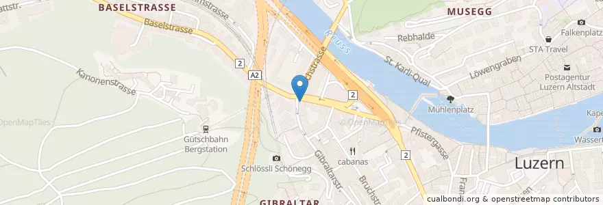 Mapa de ubicacion de Hubbly Bubbly Lounge en 스위스, Luzern, 루체른.