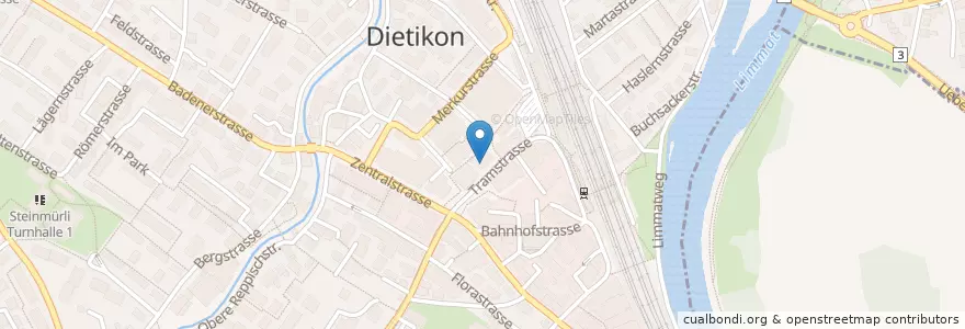 Mapa de ubicacion de Credit Suisse en Switzerland, Zurich, Bezirk Dietikon, Dietikon.