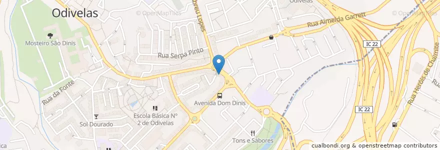 Mapa de ubicacion de Monserrate en Portogallo, Área Metropolitana De Lisboa, Lisbona, Grande Lisboa, Odivelas, Odivelas.