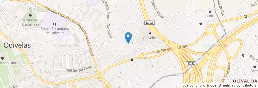 Mapa de ubicacion de Gonçalves en ポルトガル, Área Metropolitana De Lisboa, Lisboa, Grande Lisboa, Odivelas, Odivelas.