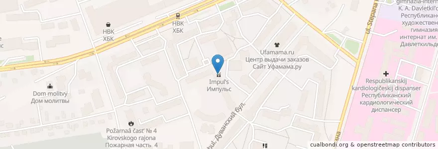 Mapa de ubicacion de Импульс en Rusland, Приволжский Федеральный Округ, Basjkirostan, Городской Округ Уфа.