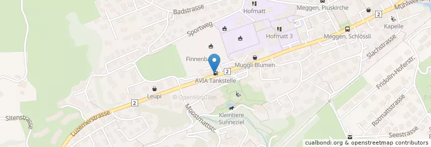 Mapa de ubicacion de AVIA Tankstelle en Schweiz, Luzern, Meggen.