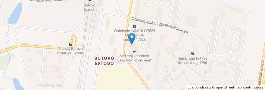 Mapa de ubicacion de Орион en Russia, Distretto Federale Centrale, Москва, Юго-Западный Административный Округ, Južnoe Butovo.