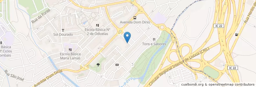 Mapa de ubicacion de Central de Odivelas en Portekiz, Área Metropolitana De Lisboa, Lisboa, Grande Lisboa, Odivelas, Odivelas.