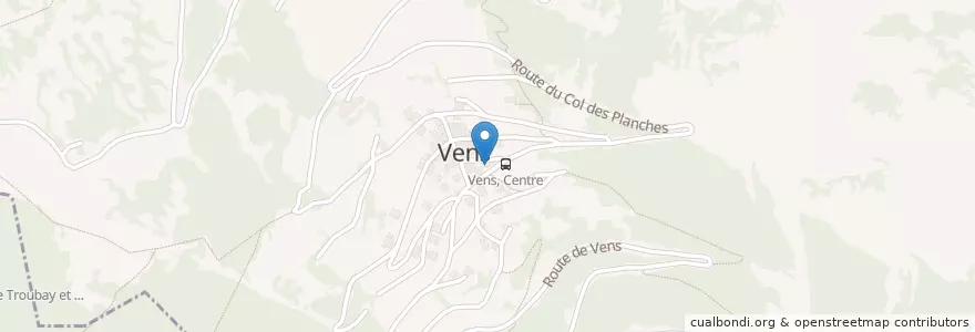 Mapa de ubicacion de La Crevasse en Suíça, Valais/Wallis, Entremont, Vollèges.
