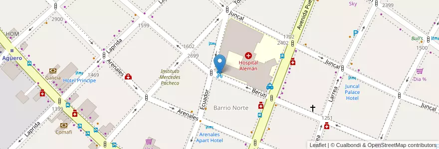 Mapa de ubicacion de 116 - Hospital Alemán en Arjantin, Ciudad Autónoma De Buenos Aires, Comuna 2, Buenos Aires.