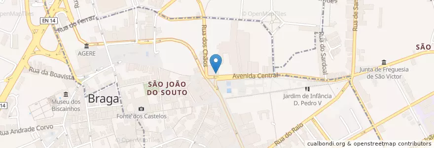 Mapa de ubicacion de Caixa Geral de Depósitos en ポルトガル, ノルテ, Braga, Cávado, Braga.