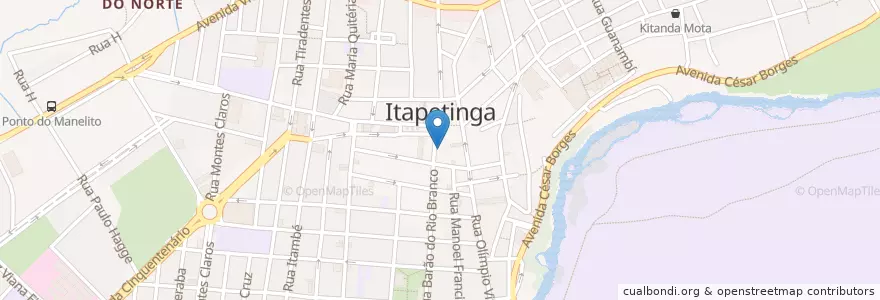 Mapa de ubicacion de CAIXA en البَرَازِيل, المنطقة الشمالية الشرقية, باهيا, Região Geográfica Intermediária De Vitória Da Conquista, Microrregião De Itapetinga, Itapetinga.