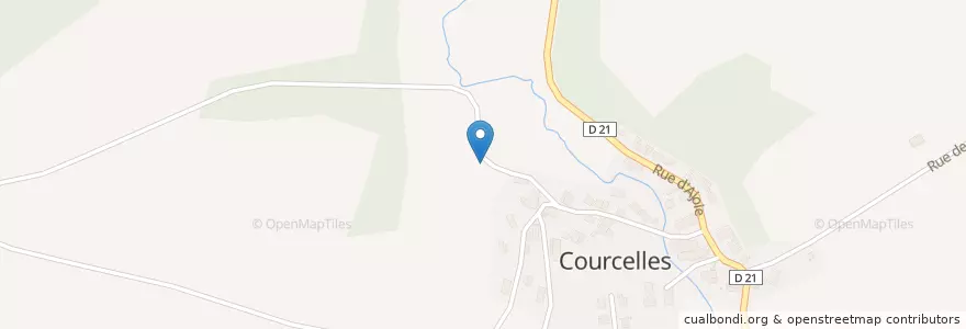 Mapa de ubicacion de Courcelles en Francia, Courcelles, Francia Metropolitana, Borgoña-Franco Condado, Territorio De Belfort, Belfort, Courcelles.