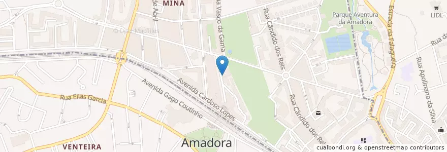Mapa de ubicacion de Amadora - Divisão Policial en Portugal, Área Metropolitana De Lisboa, Lisboa, Grande Lisboa, Amadora, Mina De Água.