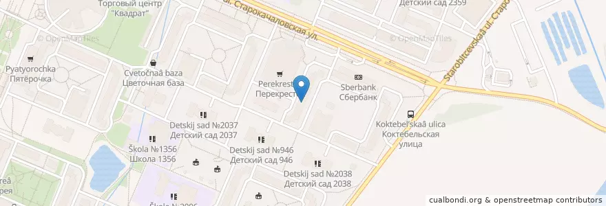 Mapa de ubicacion de Открытие en روسيا, Центральный Федеральный Округ, Москва, Юго-Западный Административный Округ, Район Северное Бутово.