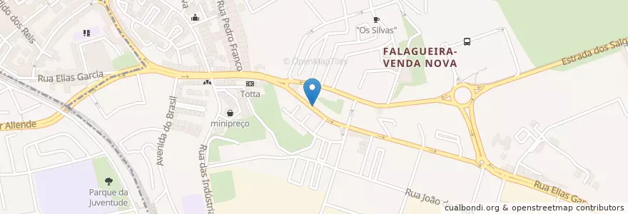 Mapa de ubicacion de Farmácia Flama en Portekiz, Área Metropolitana De Lisboa, Lisboa, Grande Lisboa, Amadora, Falagueira-Venda Nova.