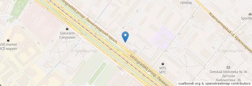 Mapa de ubicacion de Москва 125167 en Россия, Центральный Федеральный Округ, Москва, Северный Административный Округ, Район Аэропорт.