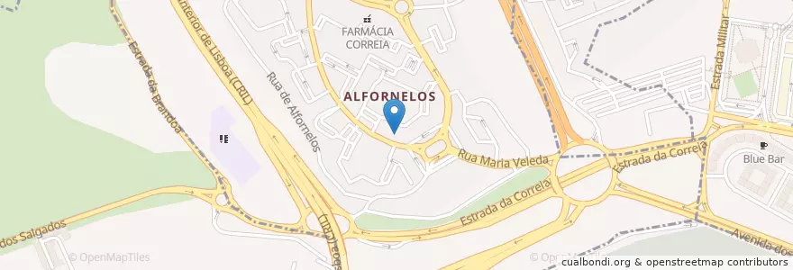 Mapa de ubicacion de Esquadra da Polícia de Segurança Pública de Alfornelos en Португалия, Área Metropolitana De Lisboa, Лиссабон, Grande Lisboa, Amadora.