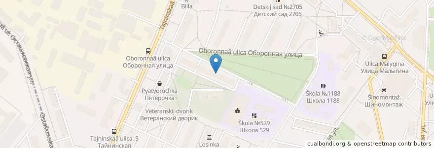 Mapa de ubicacion de Библиотека №92 en Rússia, Distrito Federal Central, Москва, Северо-Восточный Административный Округ, Лосиноостровский Район.