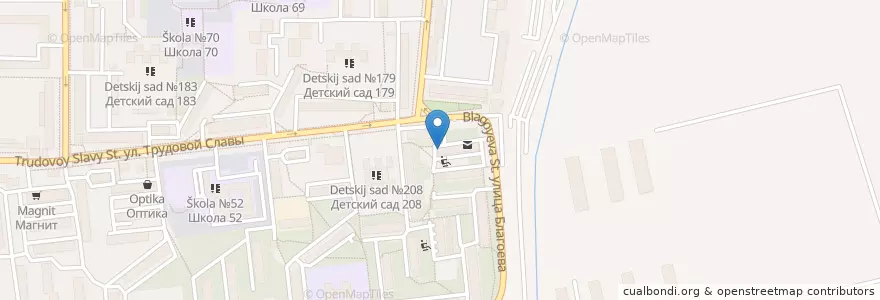 Mapa de ubicacion de Участковый пункт милиции №17 en Russland, Föderationskreis Südrussland, Region Krasnodar, Городской Округ Краснодар.