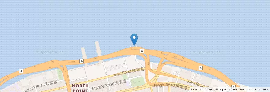 Mapa de ubicacion de 北角汽車渡輪碼頭 North Point Vehicle Ferry Pier en Chine, Guangdong, Hong Kong, Île De Hong Kong, Nouveaux Territoires, 東區 Eastern District.