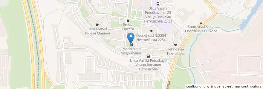 Mapa de ubicacion de Медбиолайн en Russie, District Fédéral Central, Moscou, Северо-Западный Административный Округ, Район Южное Тушино.