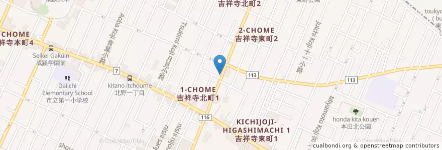 Mapa de ubicacion de たか坂 en 日本, 东京都/東京都, 武蔵野市.