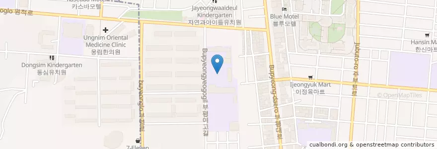 Mapa de ubicacion de 부원초등학교 en 대한민국, 인천, 부평구, 부평동.
